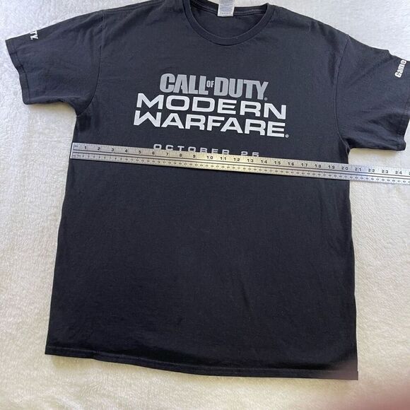 Large Black GameStop Modern Warfare Call of Duty T Shirt October 25 Promo - Picture 7 of 15